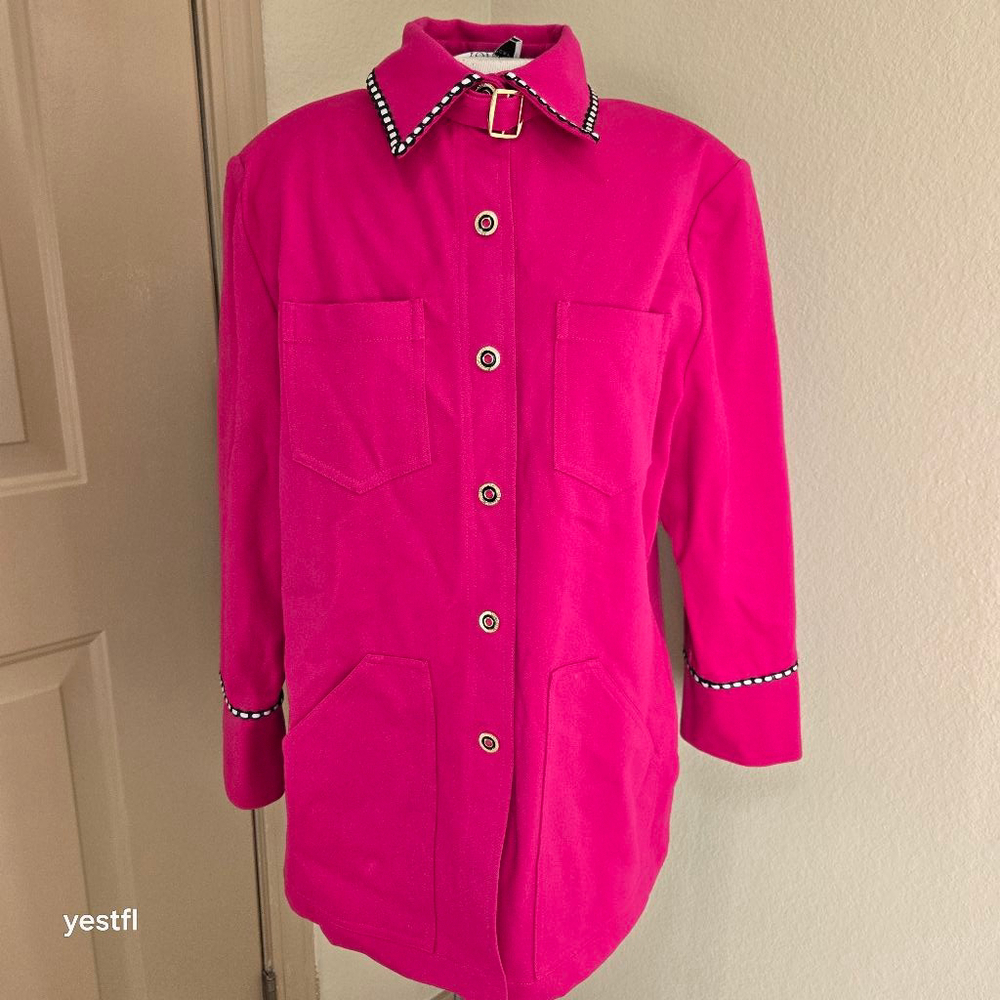 St. John Sport hot pink raspberry Collared jacket S